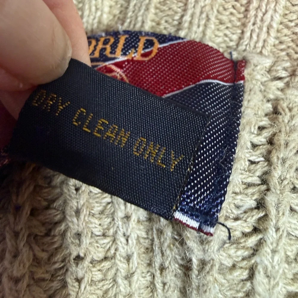 World Island Men's Linen / Cotton Beige Sweater Size Large